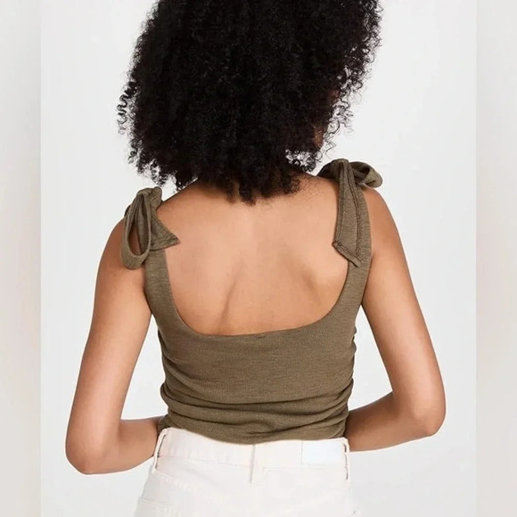 Free People FP Movement Women's Boulevard Tank Top Brown Ties at Shoulder NWOT - Picture 6 of 8